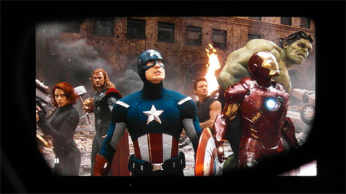 The Avengers as seen through the right lens of a 3D eyewear