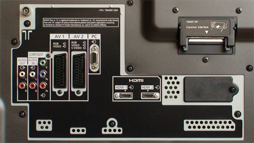 Rear connections on Panasonic TH42PZ80