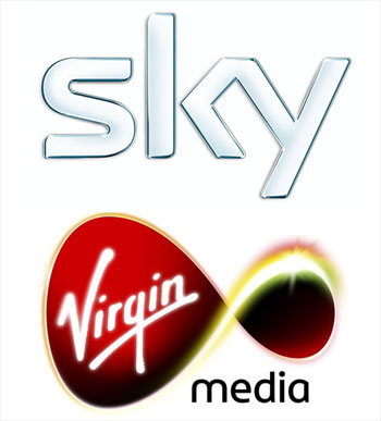 Sky and Virgin Media logos