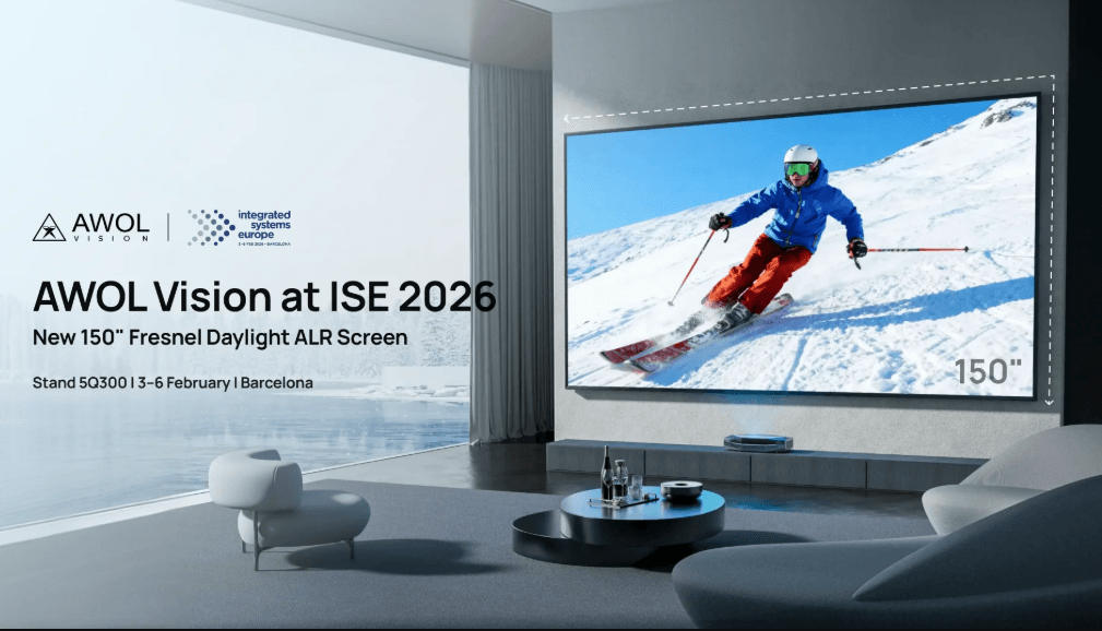 AWOL Vision lights up ISE 2026 with massive 150-inch ALR screen