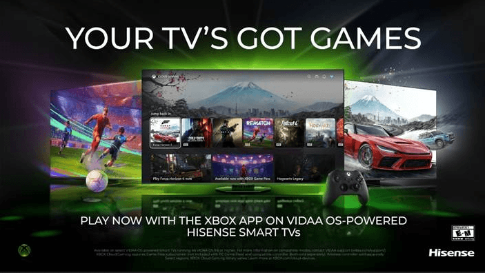 Microsoft's Xbox gaming app comes to Hisense Vidaa TVs