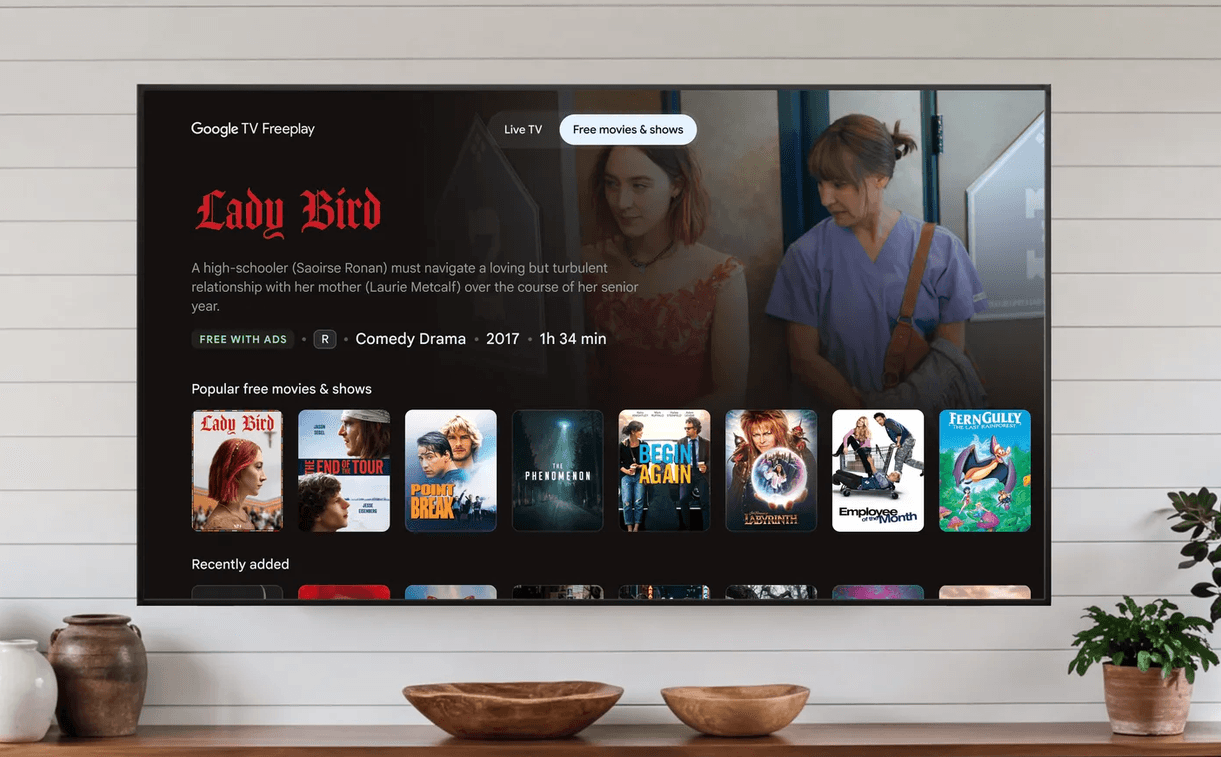 Google TV adds a massive catalogue of more than 10,000 on-demand films and TV shows