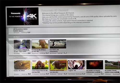 Panasonic 4K channel