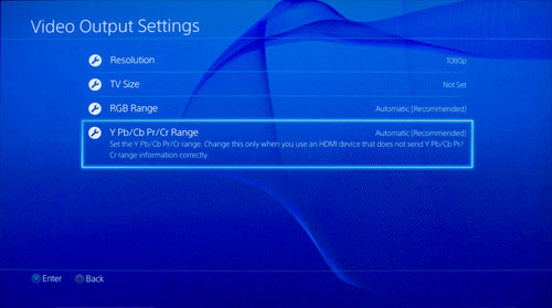 PS4 video menu