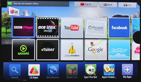 Smart TV menu