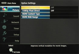 [Option Settings] submenu