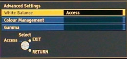 [Professional] mode [Advanced Settings] submenu 