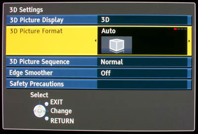 3D Settings on Panasonic TX-P50VT20