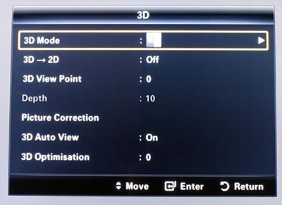 3D Settings on Samsung LE40C750