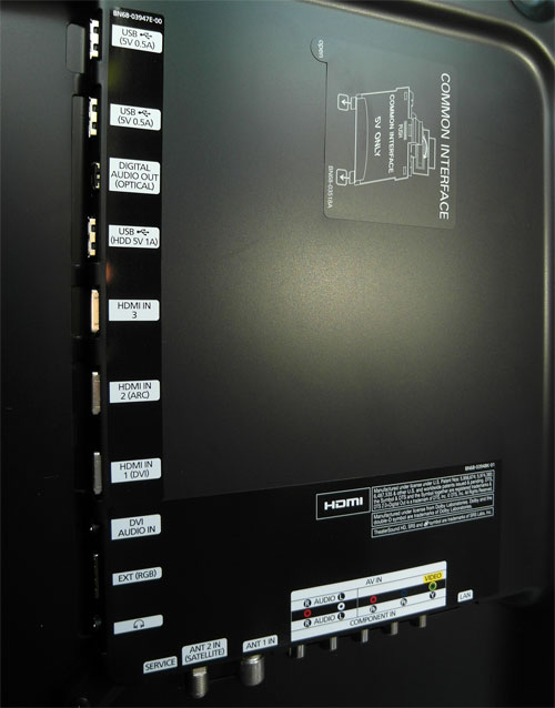 Rear connections on Samsung UE46ES6800