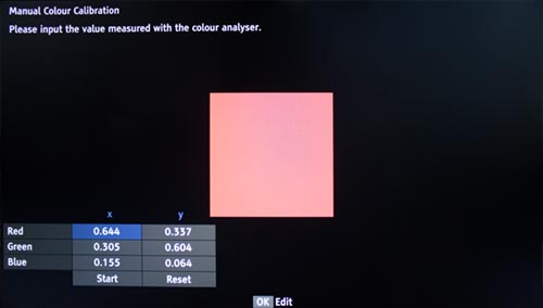 [Colour Calibration] menu