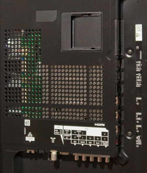 Rear connections on Panasonic TX-L47ET60