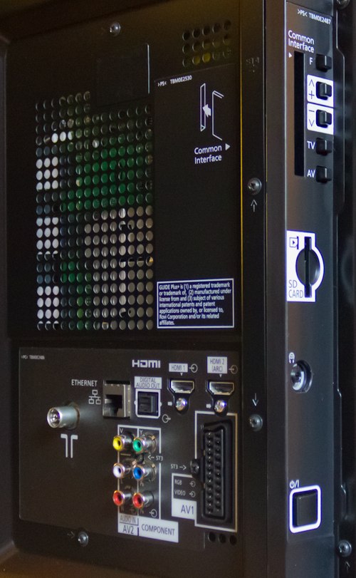 Rear connections on Panasonic TX-P42C3B