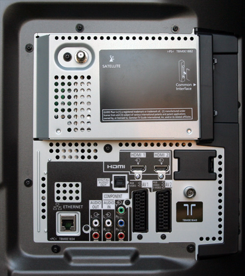 Rear connections on Panasonic TX-P42G10