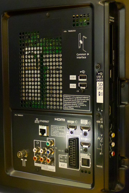 Rear connections on Panasonic TX-P42G30B