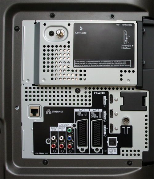 Rear connections on Panasonic TX-P42V10