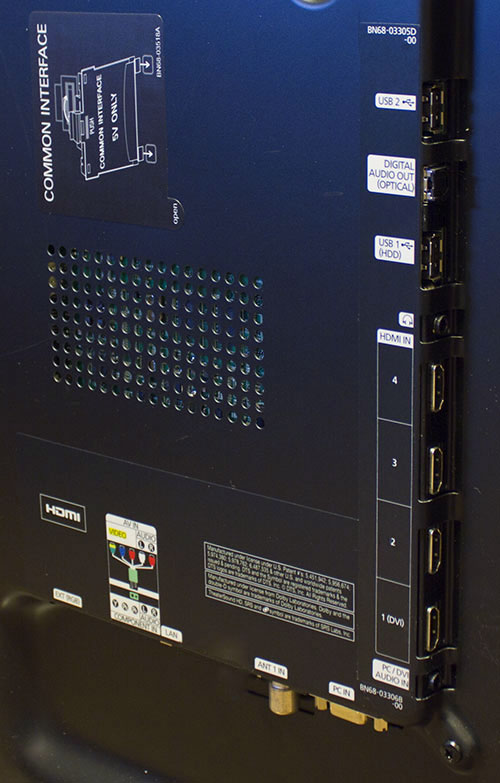 Rear connections on Samsung PS51D6900