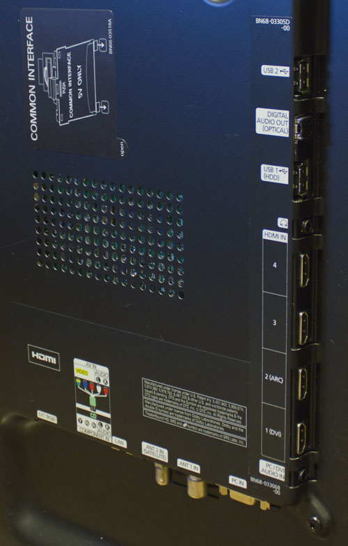 Rear connections on Samsung PS51D8000