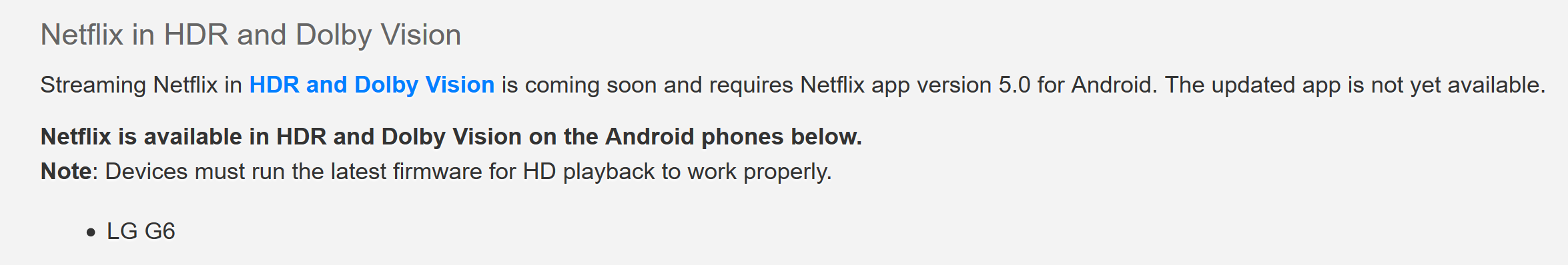 Netflix Mobile HDR