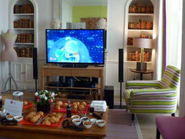 Big-screen HDTV in living room