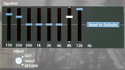 Sound Equalizer on Panasonic HDTV