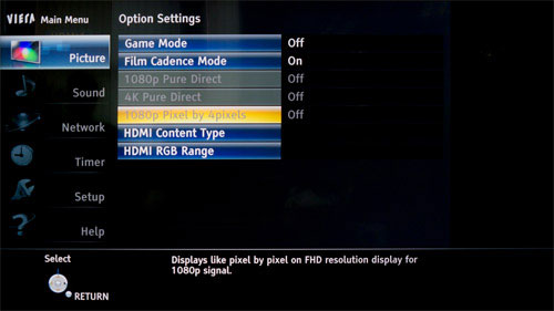 [Option Settings] menu