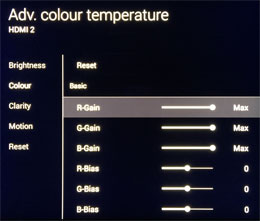 Basic colour temperature controls