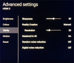 Clarity settings